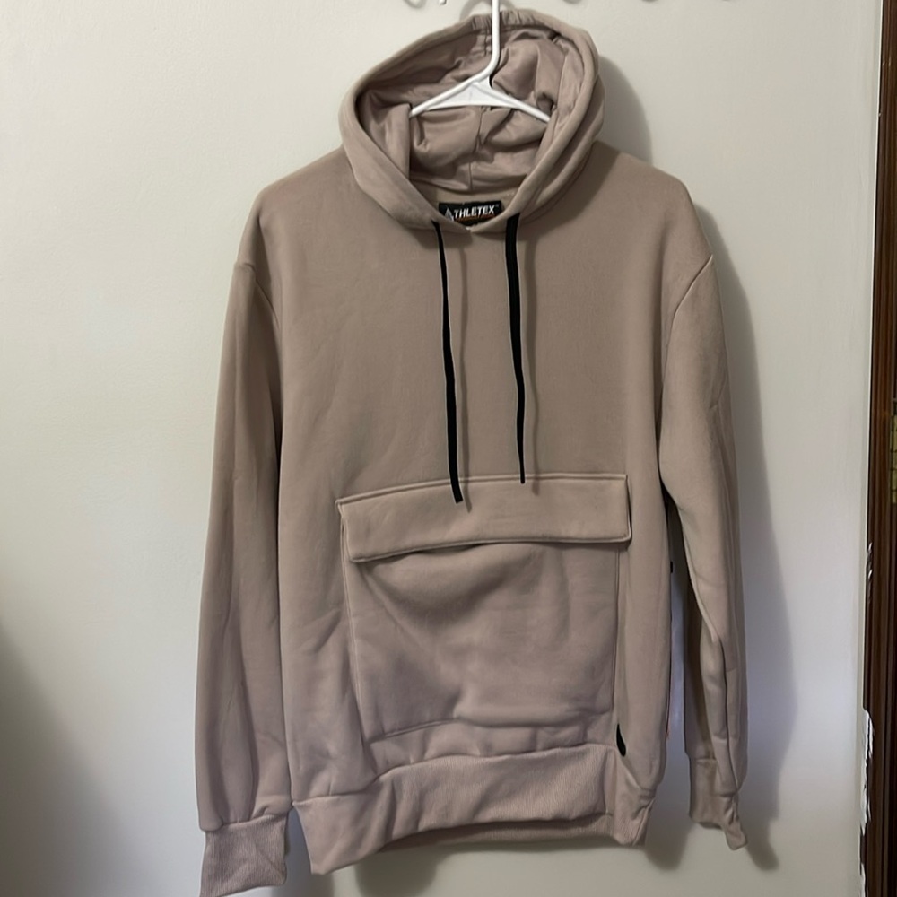 Men’s Tan Athletex Pullover Hoodie Sweatshirt